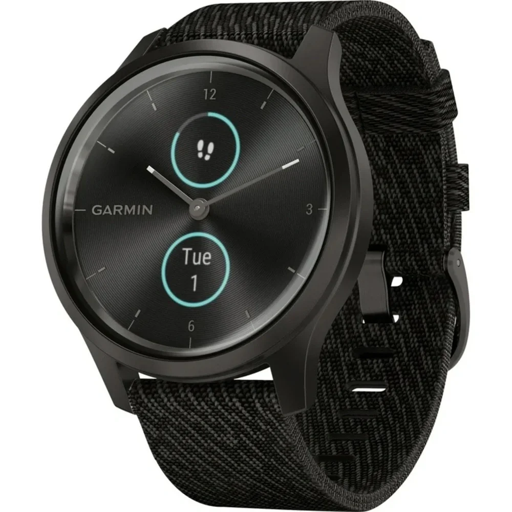 Garmin Unisex Vivomove 3 Style Black Nylon Strap Smart Watch 24.1mm
